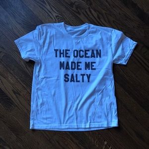“The Ocean Made Me Salty” White/Black Tee M